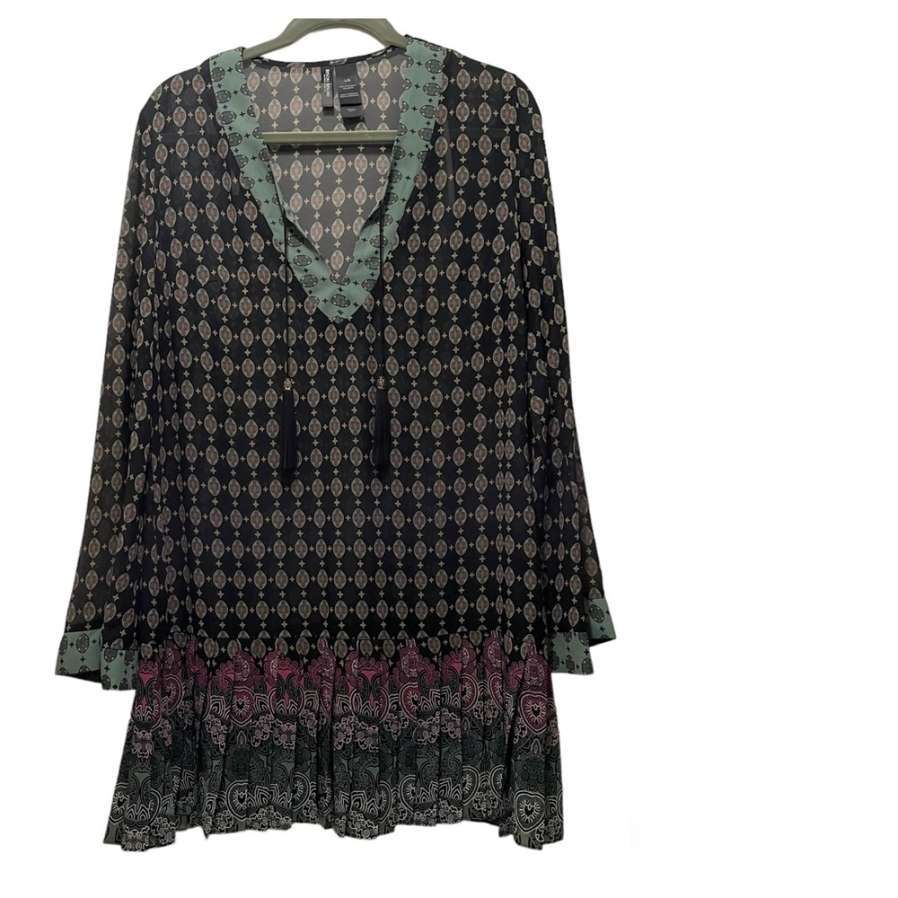 Bisou Bisou pleated Tunic Dress Size L